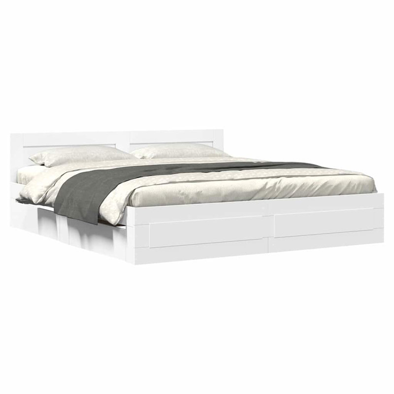 Bed Frame, Super King (6'), White