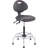 Backed Adjustable Height Ergonomic Industrial Stool with Footring Pedestal Base