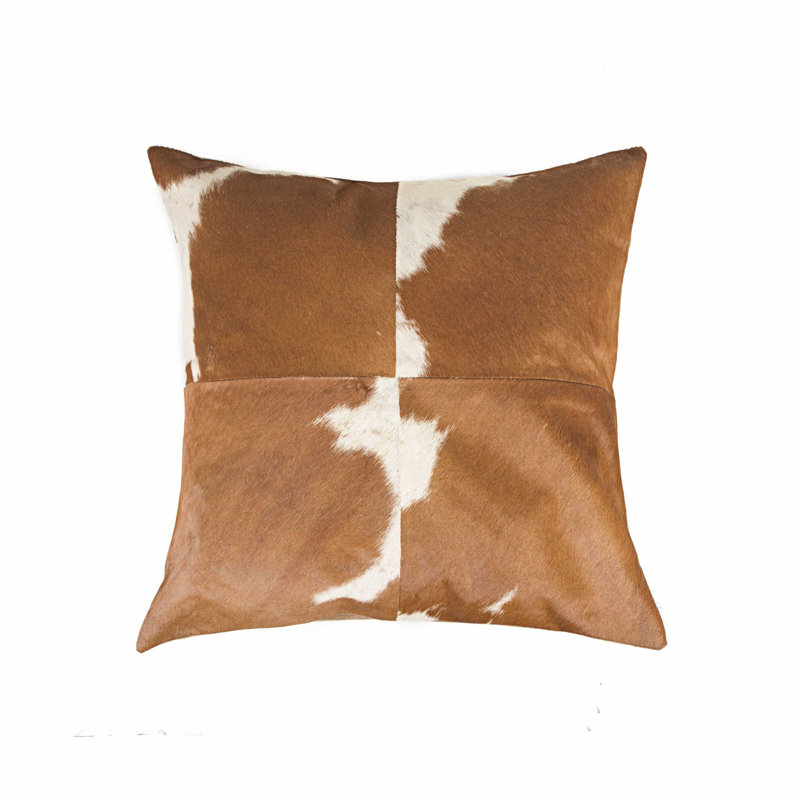 Coussin blanc et brun 18 po x 18 po x 5 po Quattro