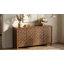 Buffet de 60 po de largeur avec 4 portes, pieds en bois massif et tablettes réglables-24103134