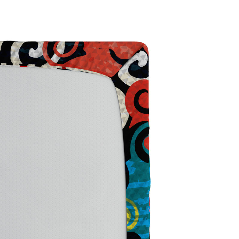 Twin Size Multicolor Abstract Microfiber Fitted Sheet