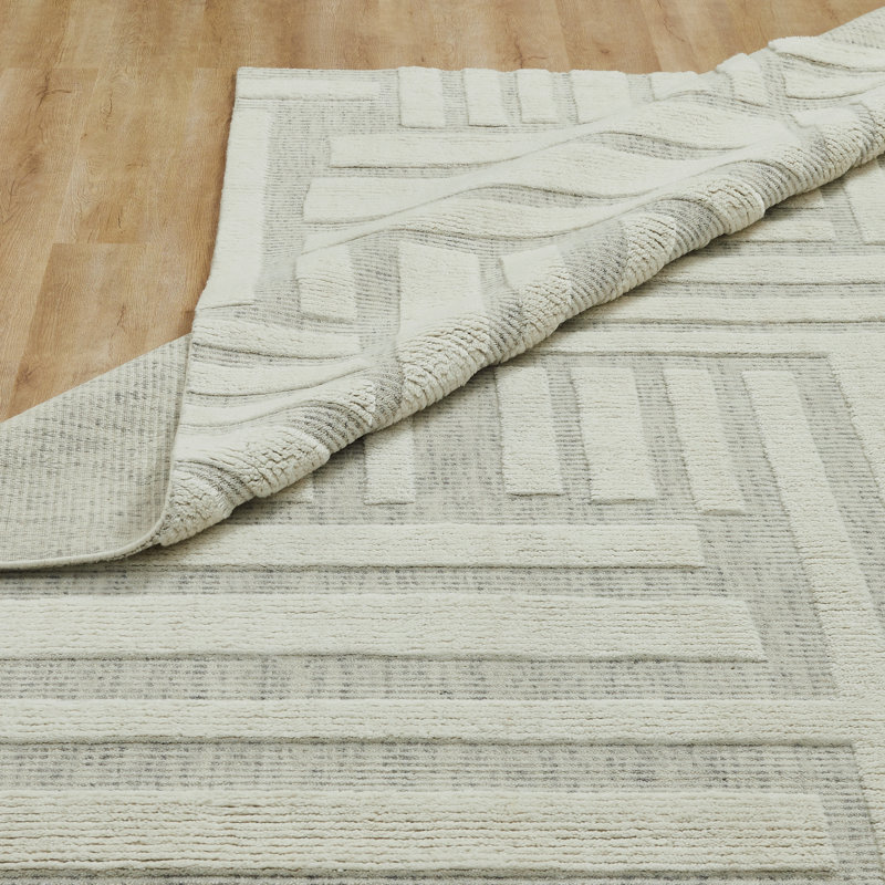 Handmade Wool Geometric Area Rug, 9'6" x 13'6"