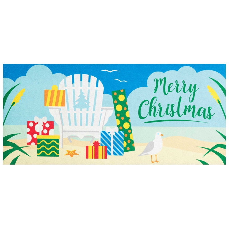 Doormat Insert Merry Christmas Chair 22x10