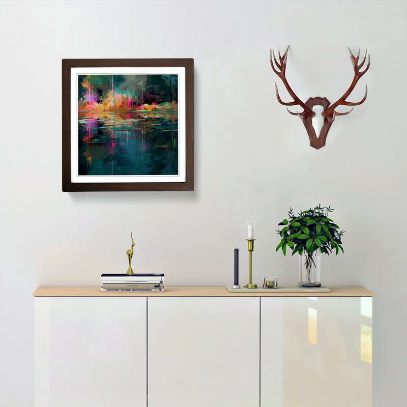 Pond Glitch No.3 - Framed Print, Walnut
