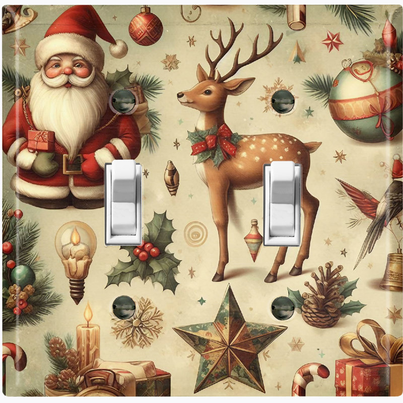 Plaque murale standard de Noël à 2 lumières