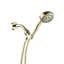 Douche à main à 5 jets - Doré poli, bonne résistance à la chaleur, débit d'eau réglable, fixation murale, avec boyau et accoudoirs, Flow Force,-127233221