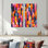 «Pink Blue Boho Dots and Stripes I», ensemble de 2 reproductions d'art murales modernes en métal