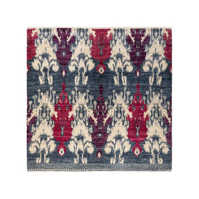 Urielle One-of-a-Kind 6' 1" X 6' 3" 2010s Square Wool Area Rug in Ivory