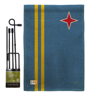 Double Sided 18.5'' H x 13'' W Burlap Flag Set