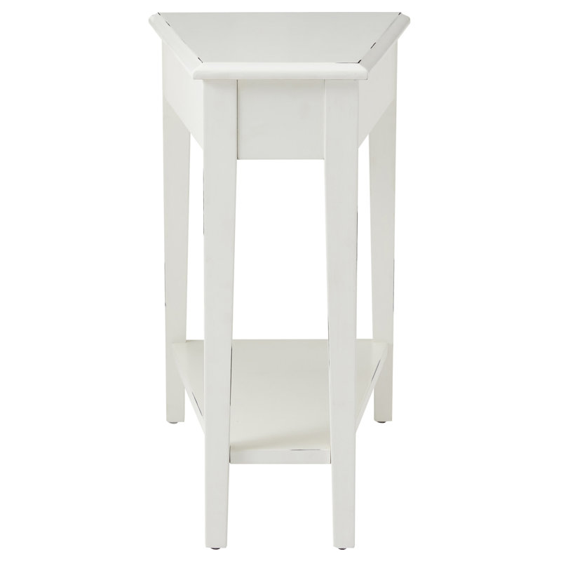 Solid Wood Recliner Wedge Table, White