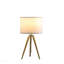 Lampe de table à trépied moderne réglable en laiton / or brillant de 35,5 po à 25,75 po de hauteur pour salon, table de chevet, lampe de chevet pour chambre à coucher, lampe à DEL