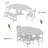Einhomn 5-piece Round Dining Table Set For 4-6,59" Extendable Kitchen Table With 2 Ergonomic Chairs & 2 Benches,oval Modern Dining Room Table With Mdf Board For Small Space,easy Clean,white-180142839