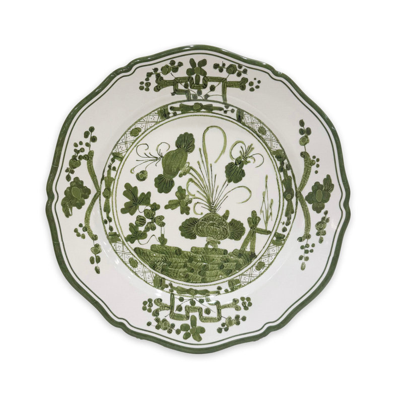 Assiette plate 11 po Vida Faenza, Vert/blanc