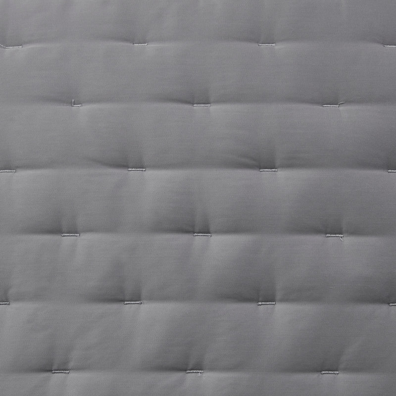 Ensemble de courtepointe 100% coton soyeux et moderne 100% Riggi, Gris, Courtepointe très grand et 2 très grandes taies 
