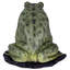 Grande statue de jardin grenouille barrée verte