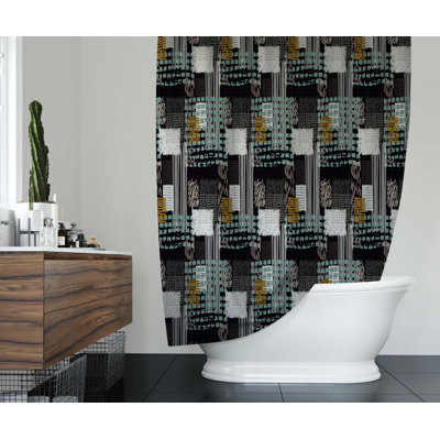 Alano-James Geometric Shower Curtain