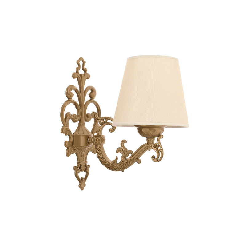 Elegant Wall Lamp with Metal Body, Cream & Gold Finish, 9.8 x 3.9 x 10.2 inches | E27 Socket, Max 40W (Bulb Not Included) | Stylish Lighting for Living Room, Bedroom & Hallway, IP20 Rated for Indoor Use