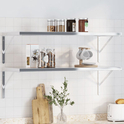 Borough Wharf Shelf Brackets 4 Pcs 15X2.5X11.5 Cm Silver Stainless Steel