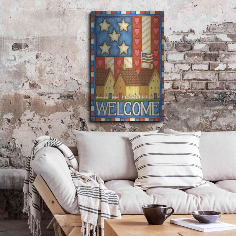 «American Welcome Cottage» par Cathy Horvath, H 36 po x l 24 po