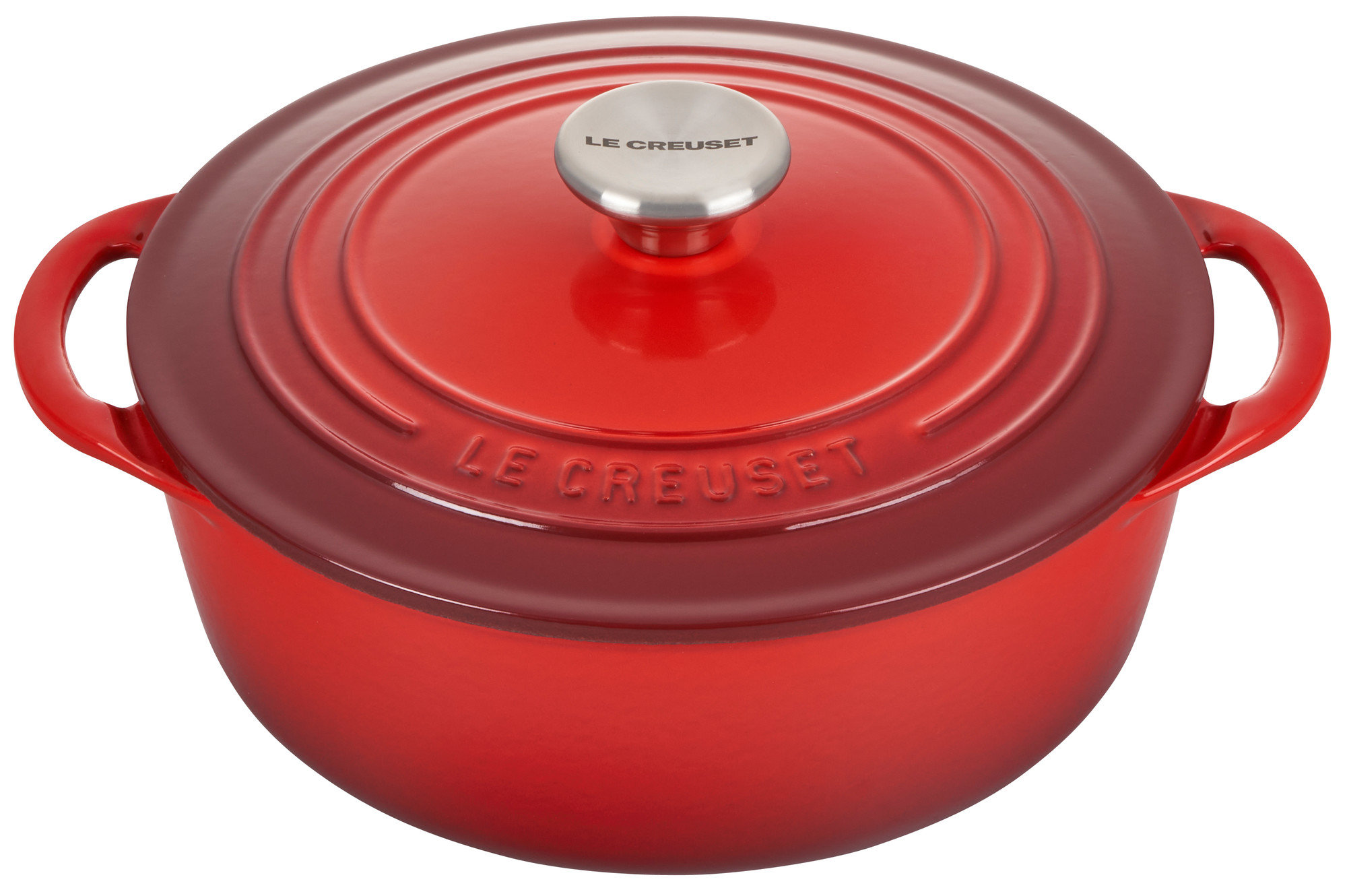 Le Creuset Signature Round 4.5-Qt. Cerise Red Enameled Cast Iron Dutch Oven  with Lid + Reviews