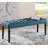 Tufted Turned Leg  Dining Bench, Blue