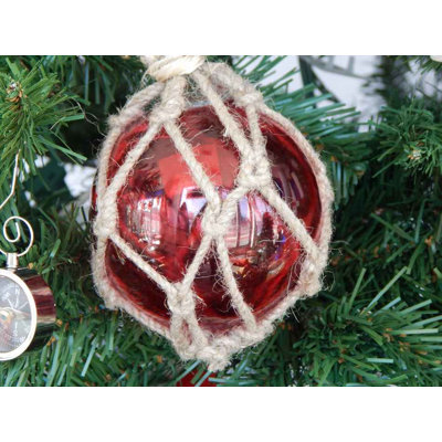 8'' Handmade Glass Nautical Ball Ornament