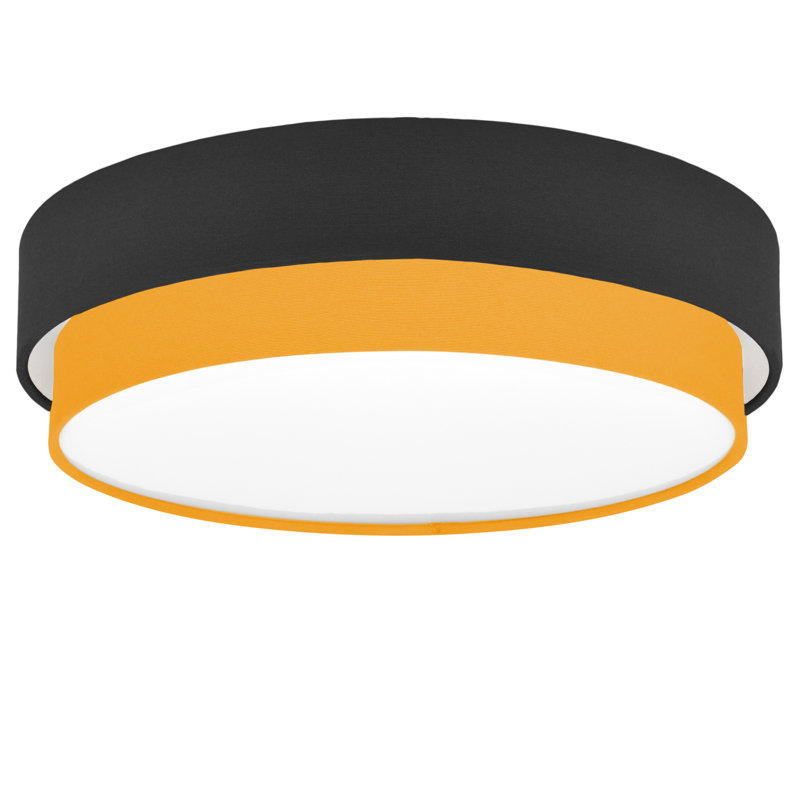 Avory Flush Mount, Black / Yellow