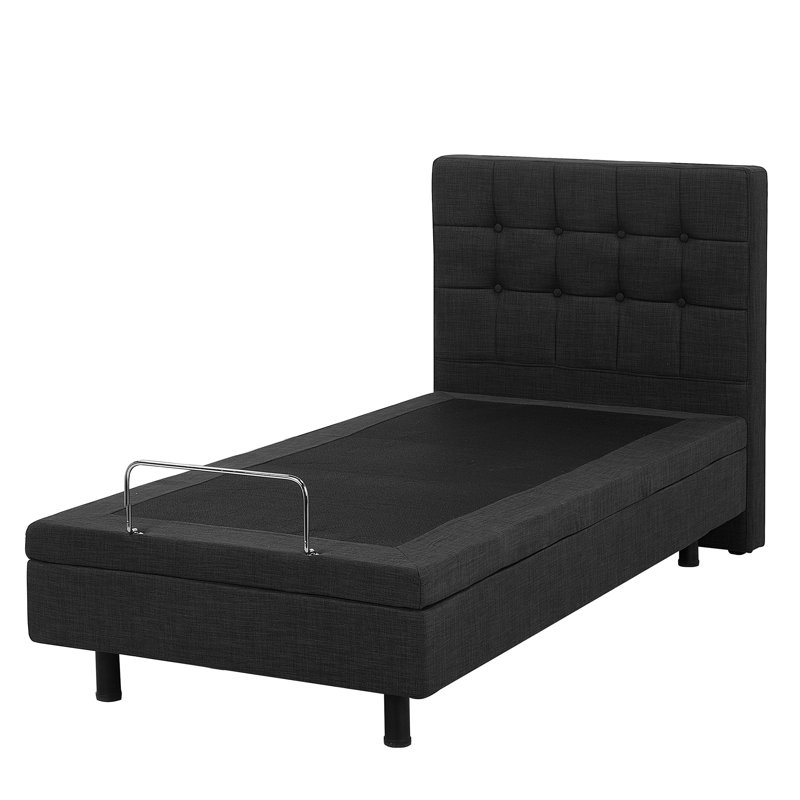 Robards European Single (90 x 200cm) Upholstered Adjustable Bed, Grey