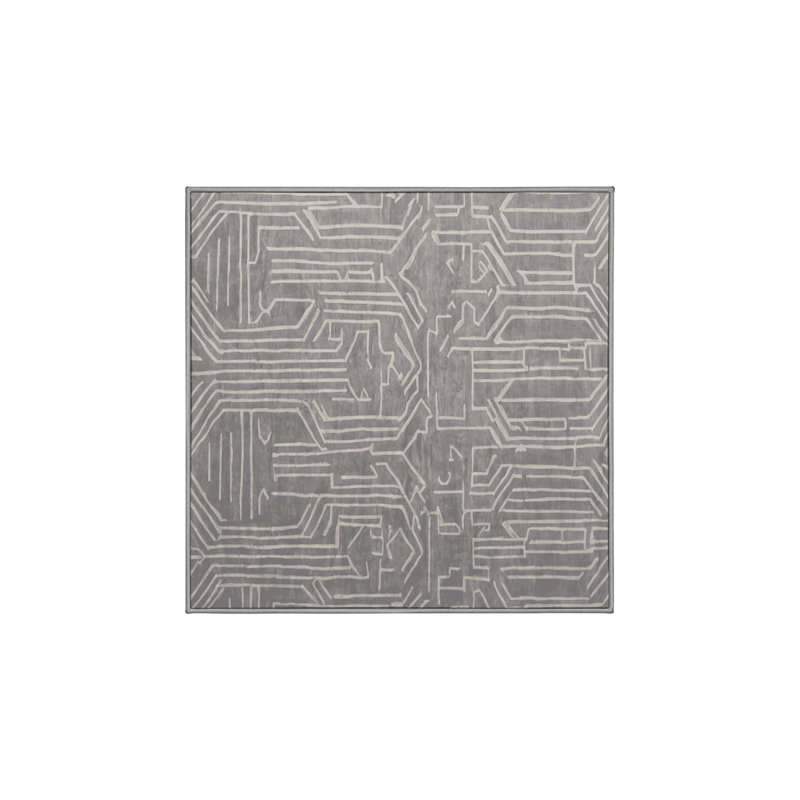 Tapis gris lavable à la machine, Carré 3 pi