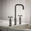 Purist Widespread Bathroom Sink Faucet with High Cross Handles and High Gooseneck Spout-1968033391