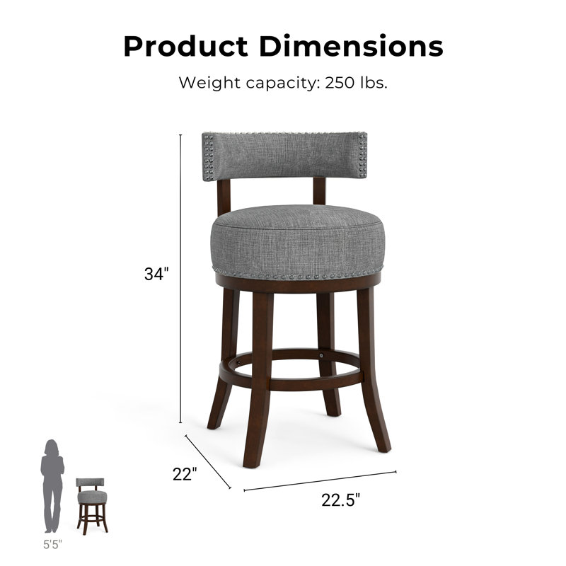 Norden Swivel Bar & Counter Stool, Light Gray, Counter Stool (25" Seat Height)