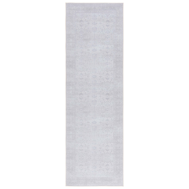 Tucson Vintage Look Machine Washable Non-Slip Area Rug in White/Grey, Runner 76 x 244 cm