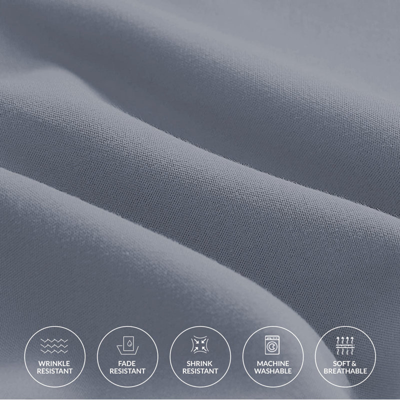Microfiber Flatweave Pillowcase Case Pack, Grey