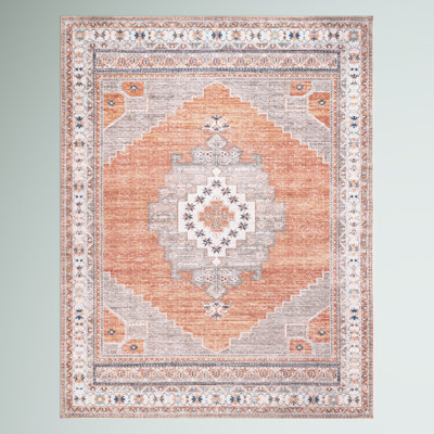 Alicia SpinClean Machine Washable Medallion Area Rug