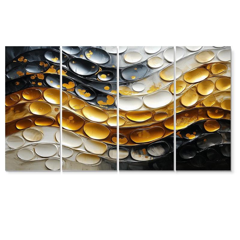 Cristal - art mural moderne - décoration murale abstraite, H 32 po x l 64 po, 4