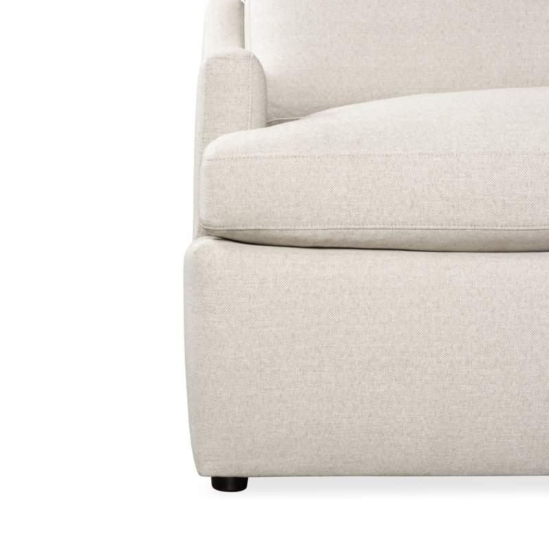 Canapé modulaire rembourré 4 pièces Essex, Natté gris clair Macarena, Orienté à droite