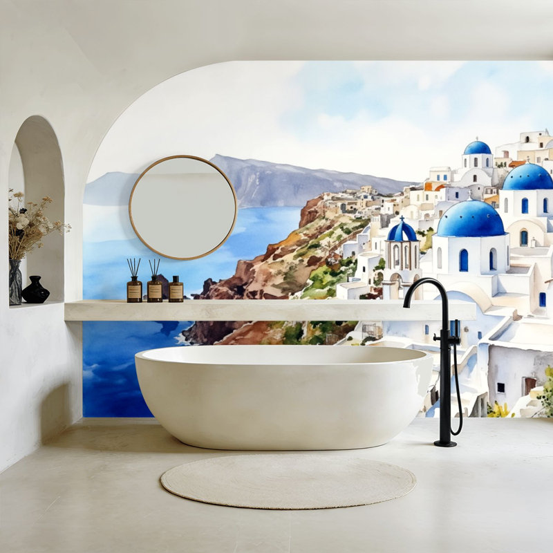 Papier peint adhésif auto-adhésif Santorini, L 144 po x l 100 po