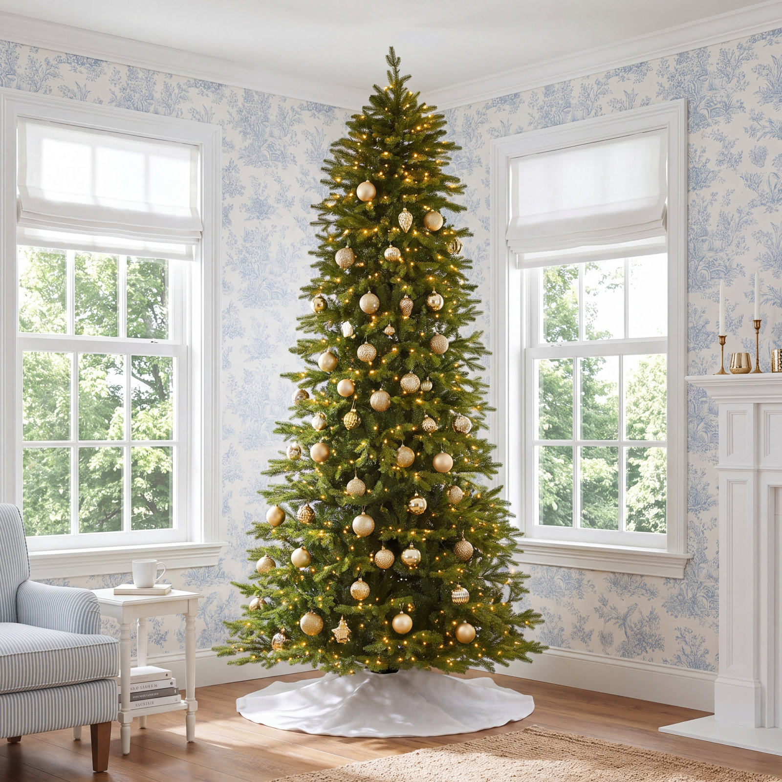 Lighted Artificial Christmas Tree, 10' H