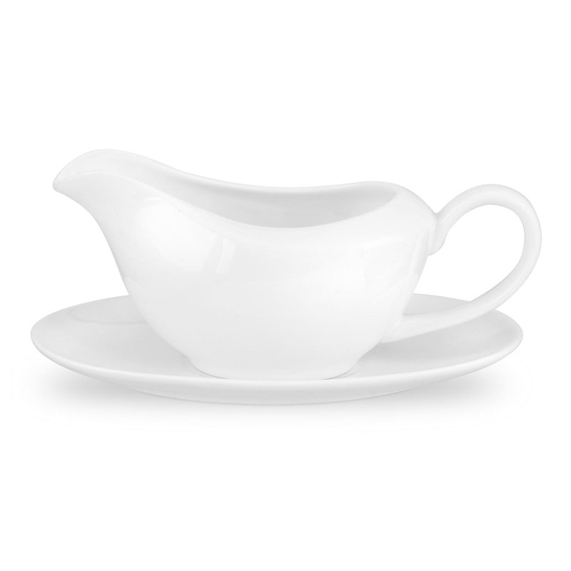 Serendipity White - Gravy Boat & Stand