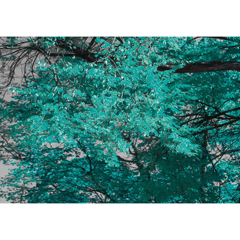 Autumn In The Park - 5 Piece Wrapped Canvas Print, Turquoise/Grey, 100cm H x 200cm W