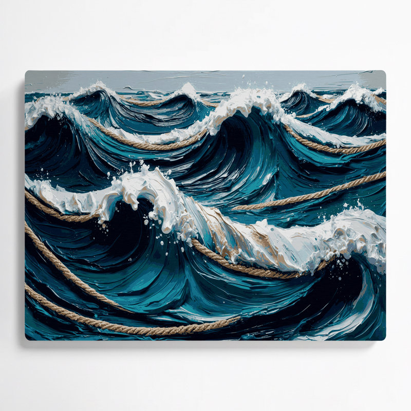 Art mural nautique abstrait bleu nautique, H 11 po x l 14 po