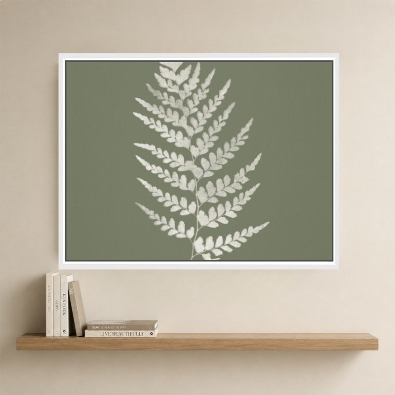 «True Green X» par Katie pertiet - impression sur toile, 40" x 30", Beveled Floating Frame, White