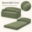 Canapé-lit pliable en velours côtelé, 2 en 1, gain de place, gris-vert-1960081659