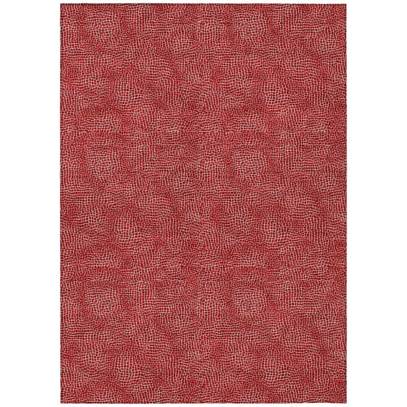 Addison Red 3' x 5' Synthetic Washable Rectangular Rug
