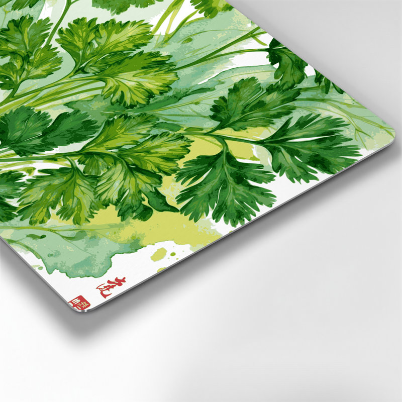 Art mural botanique en métal vert coriandre, H 11 po x l 14 po