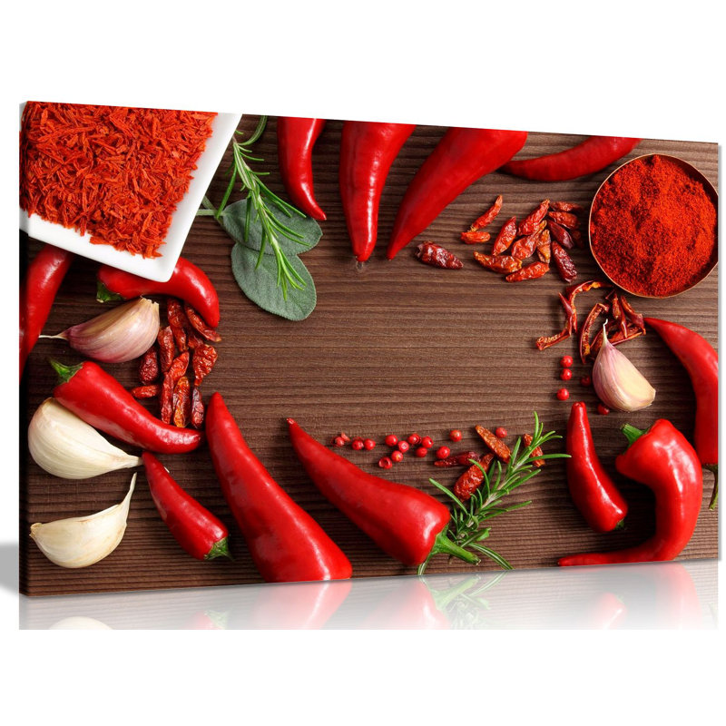Chilli Pepper Spice Food - Wrapped Canvas Print, 20cm H x 31cm W