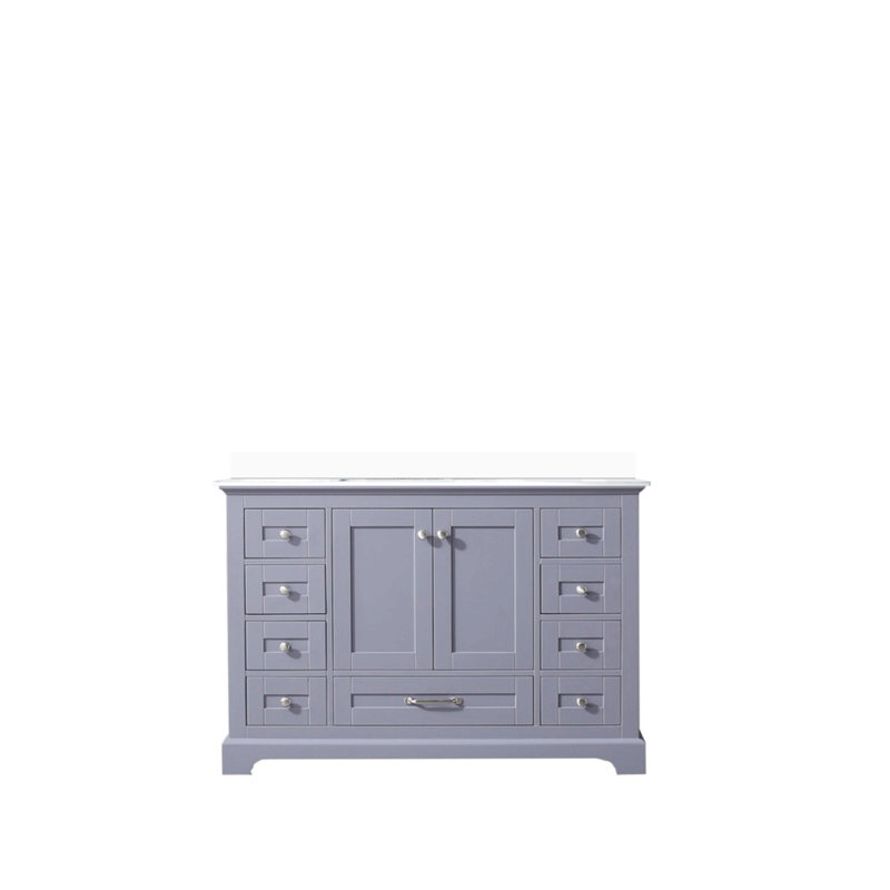 Single Bath Vanity 48 In. W X 22 In. D, With Cultured Marble Top, Gray