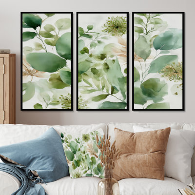 Watercolor Greenery Sage Watercolor  - Plants Wall Art Print Set