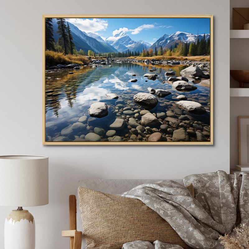 Canada Majestic Rockies II - impression, Cadre naturel flottant, H 30 po x l 40 po x P 1,5 po