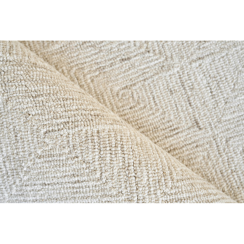 Caprice Wool Geometric Area Rug, Rectangle 5' x 8', Beige/Ivory